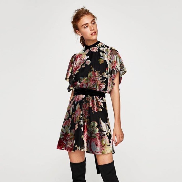 zara velvet mini dress